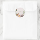 Sticker Rond Rayures d'animaux des bois (Sac)