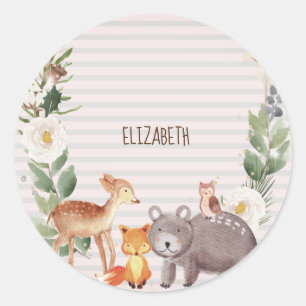 Sticker Rond Rayures d'animaux des bois