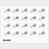 Sticker Rond Rayures d'arc-en-ciel de Supergirl (Feuille)