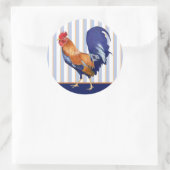 Sticker rond rayures de coq (Sac)