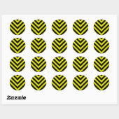 Sticker Rond Rayures de danger de construction (Feuille)