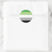 Sticker Rond Rayures de fierté aromantique (Sac)