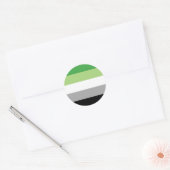 Sticker Rond Rayures de fierté aromantique (Enveloppe)