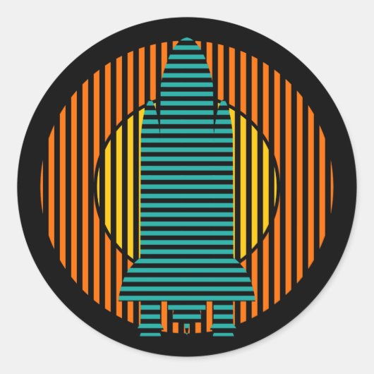Sticker Rond rayures de fusée solaire (Devant)