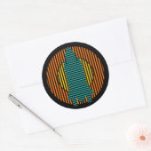 Sticker Rond rayures de fusée solaire (Enveloppe)