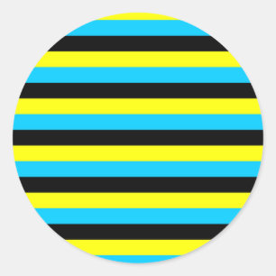 Sticker Rond rayures du drapeau des Bahamas