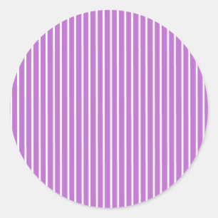 Sticker Rond Rayures Élégantes Blanc - Orchidée Violet