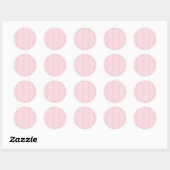 Sticker Rond Rayures Élégantes Blanc - Rose (Feuille)
