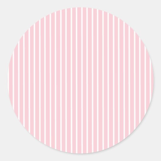 Sticker Rond Rayures Élégantes Blanc - Rose (Devant)