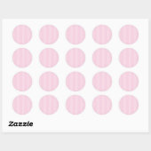 Sticker Rond Rayures Élégantes Blanc - Rose Clair (Feuille)
