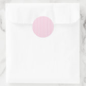 Sticker Rond Rayures Élégantes Blanc - Rose Clair (Sac)