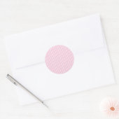Sticker Rond Rayures Élégantes Blanc - Rose Clair (Enveloppe)