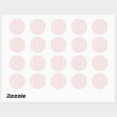 Sticker Rond Rayures Simples - Douce Teinte Rose (Feuille)