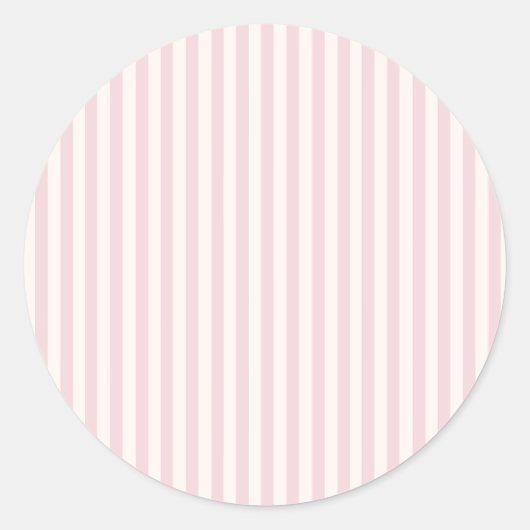 Sticker Rond Rayures Simples - Douce Teinte Rose (Devant)