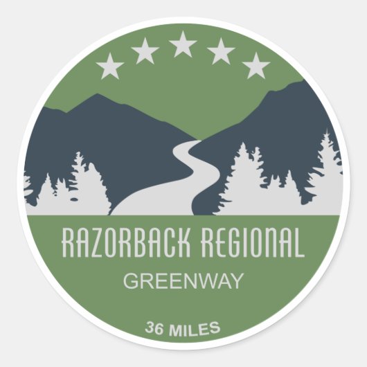 Sticker Rond Razorback Regional Greenway (Devant)
