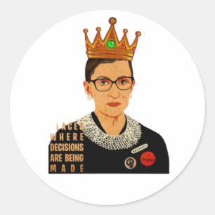 Sticker Rond RBG I, dissidence Ruth Bader Ginsburg