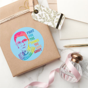 Sticker Rond RBG Lutte Pour Les Choses Qui Vous Intéressent