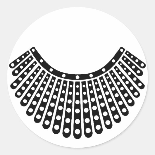 Sticker Rond RBG Ruth Bader Ginsburg Collier dissident (Devant)