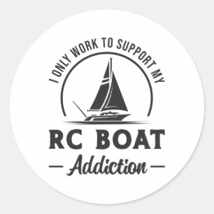 Sticker Rond RC Boat Addiction Modèle à distance Radio RC Boat