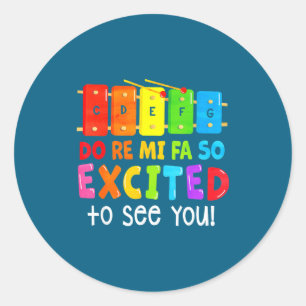 Sticker Rond Re Mi Fa So Excité