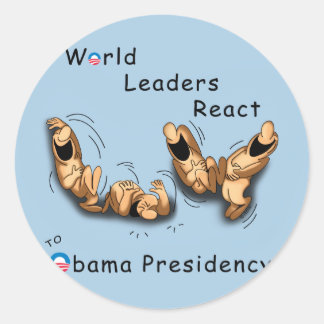 Sticker Rond Réaction des dirigeants mondiaux (Obama)