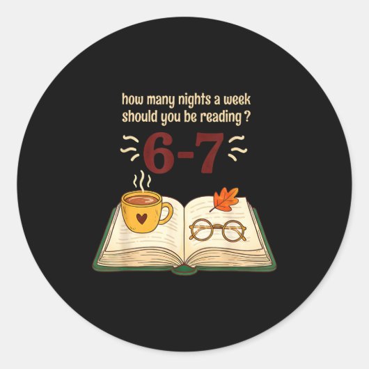 Sticker Rond Read 6–7 Nights Funny Reading (Devant)