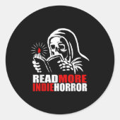 Sticker Rond Read More Indie Horror Apparel (Devant)
