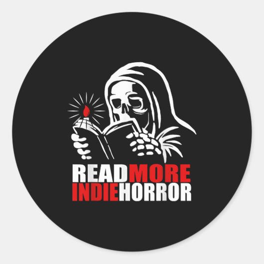 Sticker Rond Read More Indie Horror Apparel  (Devant)
