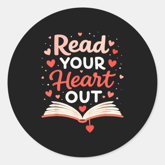 Sticker Rond Read Your Heart Out Funny Valentine Teacher Bookwo (Devant)