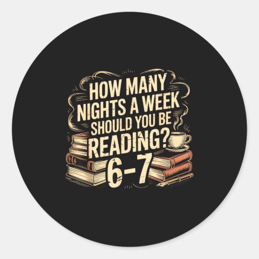 Sticker Rond Reading 67 Meme Englieacher Funny 67 Librarian  (Devant)