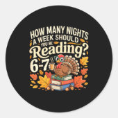 Sticker Rond Reading 67 Meme Englieacher Funny 67 Turkey  (Devant)