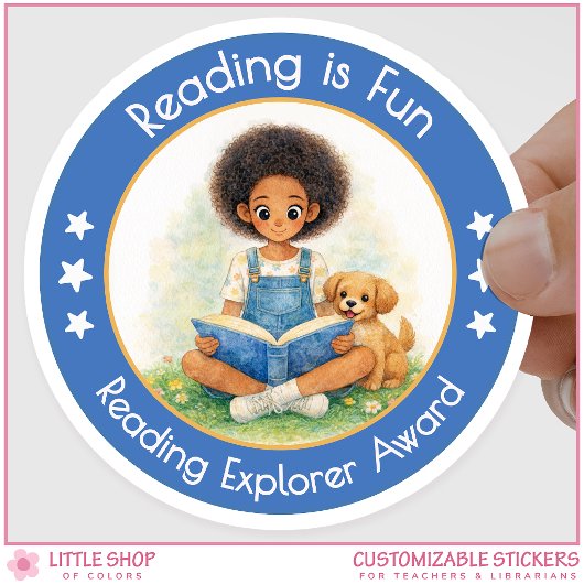 Sticker Rond Reading is Fun Reading Explorer Award