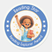 Sticker Rond Reading Star Teacher Encouragement Award (Devant)