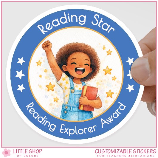 Sticker Rond Reading Star Teacher Encouragement Award