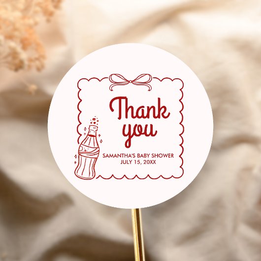 Sticker Rond Ready to Pop Soda Baby Shower