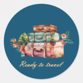 Sticker Rond Ready to Travel - voyager avec style (Devant)