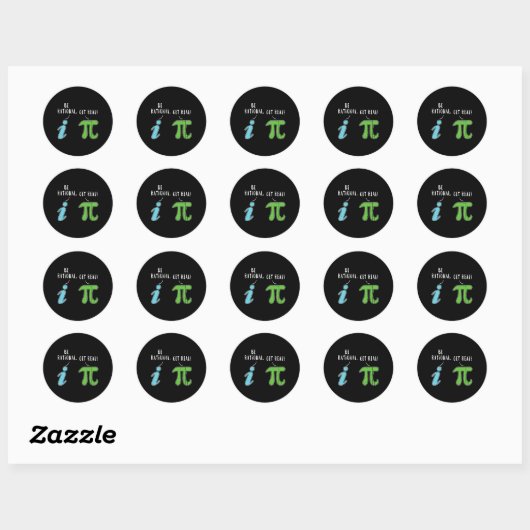 Sticker Rond Real Be Rational Funny Math Mème Math Math Nerd Jo (Feuille)