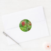 Sticker Rond Real Red Strawberry Photo Berry First Birthday (Enveloppe)