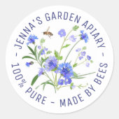 Sticker Rond Réalisé Par Bees Fleur sauvage Apiary (Devant)