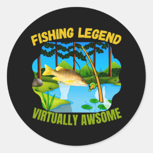 Sticker Rond Réalité Virtuelle Pêche Awsome Jeu Légende du pois