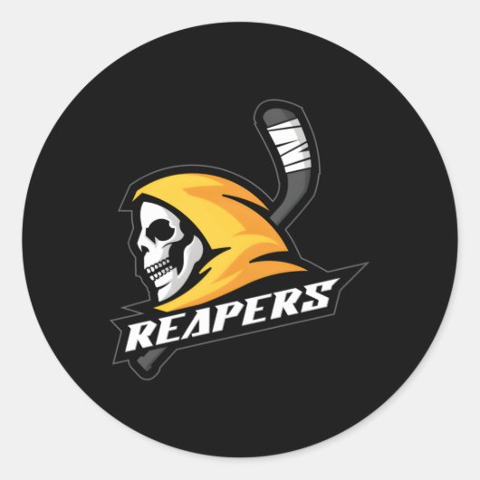 Sticker Rond Reapers Hockey Jaune (Devant)