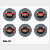 Sticker Rond Rebel Bear Ninja (Feuille)