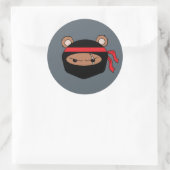 Sticker Rond Rebel Bear Ninja (Sac)