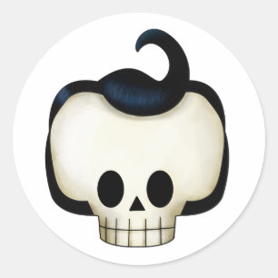 Sticker Rond Rebel Skull