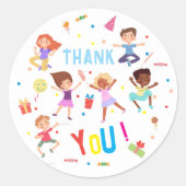 Sticker Rond Rebondissons l'anniversaire de enfant du parc de s (Devant)