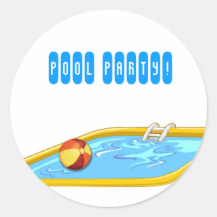 Sticker Rond Réception au bord de la piscine !