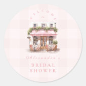 Sticker Rond Réception de mariage au Café Français (Devant)