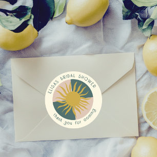 Sticker Rond Réception de mariage bord de mer Moderne Mignonne 