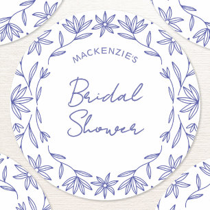 Sticker Rond Réception de mariage champêtre bleu méditerranéen