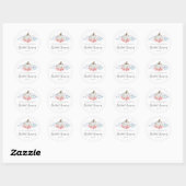 Sticker Rond Réception de mariage florale rustique lilas citrou (Feuille)